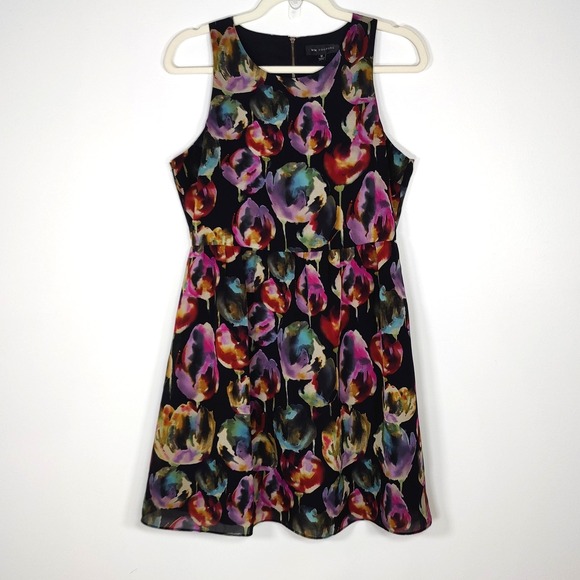 MM Couture Dresses & Skirts - MM Couture Dark Floral Fit & Flare Dress Sleeveless Black M Dark Fairy Grunge